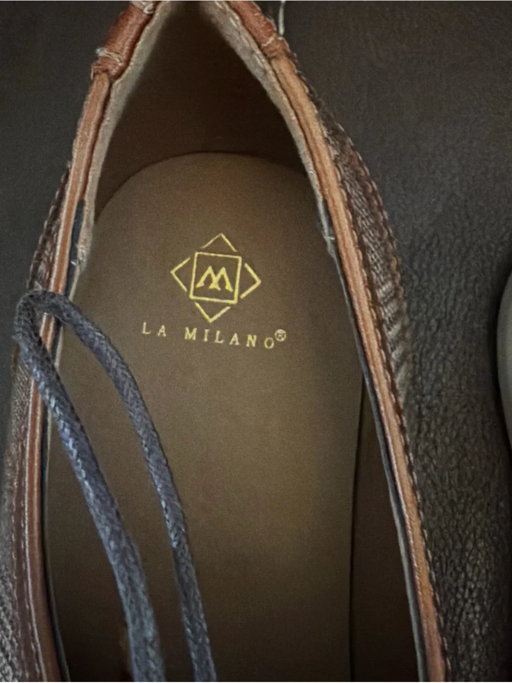 La Milano Palmer 2 Men’s Brown Wingtip Oxford Dress Shoes Size 10.5